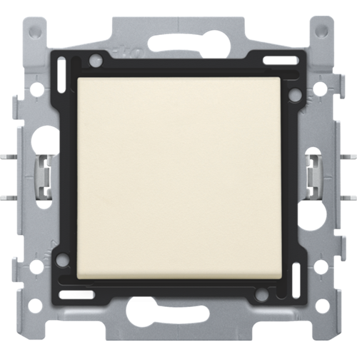 Niko, Drukknop N.O. of N.G. met 4 aansluitklemmen, sokkel, insteekklemmen en afwerkingsset Original Cream