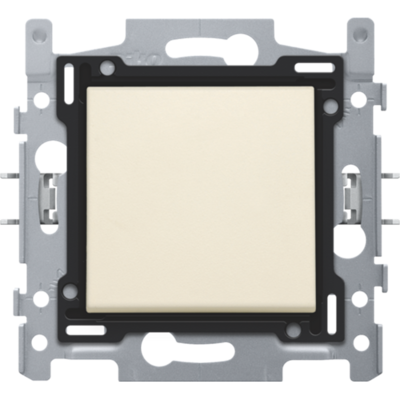 Niko, Drukknop N.O. of N.G. met 4 aansluitklemmen, sokkel, insteekklemmen en afwerkingsset Original Cream