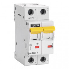 TECO - Automaat TC 2P 25A 4,5kA Curve C TECO - Automaat TC 2P 25A 4,5kA Curve C