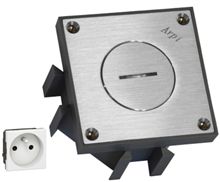 Arpi - VLOERSTOPK. 2P+A 16A Inox, roestvrijstaal RVS