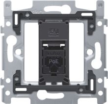 1 RJ45-aansluiting UTP Cat. 6A, klaar voor PoE++, vlakke uitvoering, incl. sokkel 60 x 71 mm met schroefbevestiging 1 RJ45-aansluiting UTP Cat. 6A, klaar voor PoE++, vlakke uitvoering, incl. sokkel 60 x 71 mm met schroefbevestiging