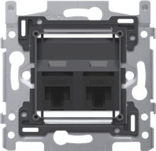 2 RJ45-aansluitingen UTP Cat. 6A, klaar voor PoE++, schuine uitvoering, incl. sokkel 60 x 71 mm met schroefbevestiging 2 RJ45-aansluitingen UTP Cat. 6A, klaar voor PoE++, schuine uitvoering, incl. sokkel 60 x 71 mm met schroefbevestiging