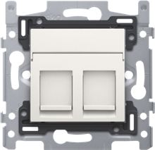 Niko, 2 RJ45-aansluitingen UTP cat. 5E, vlakke uitvoering, sokkel en afwerkingsset Original White Niko, 2 RJ45-aansluitingen UTP cat. 5E, vlakke uitvoering, sokkel en afwerkingsset Original White