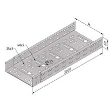 Kabelgoot ineenschuifb. licht h=60mm, b=300mm, l=3000mm Kabelgoot ineenschuifb. licht h=60mm, b=300mm, l=3000mm