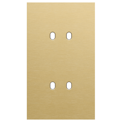 Tweevoudige afdekplaat, verticaal 60 mm centerafstand, voor tweevoudige schakelfuncties, Niko Toggle alu gold brushed Tweevoudige afdekplaat, verticaal 60 mm centerafstand, voor tweevoudige schakelfuncties, Niko Toggle alu gold brushed