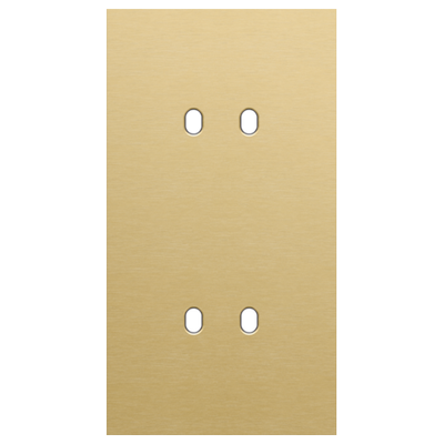 Tweevoudige afdekplaat, verticaal 71 mm centerafstand, voor tweevoudige schakelfuncties, Niko Toggle alu gold brushed Tweevoudige afdekplaat, verticaal 71 mm centerafstand, voor tweevoudige schakelfuncties, Niko Toggle alu gold brushed