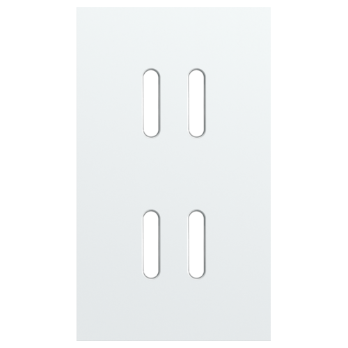 Tweevoudige afdekplaat, verticaal 60 mm centerafstand, voor tweevoudige schakelfuncties, Niko Rocker steel white coated