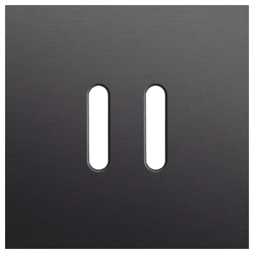 Enkelvoudige afdekplaat, voor tweevoudige schakelfuncties, Niko Rocker alu black brushed