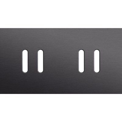 Tweevoudige afdekplaat, horizontaal 71 mm centerafstand, voor tweevoudige schakelfuncties, Niko Rocker alu black brushed