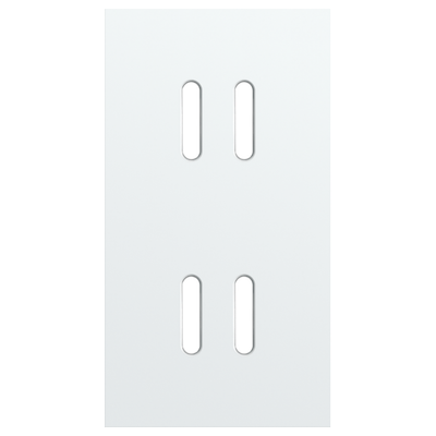 Tweevoudige afdekplaat, verticaal 71 mm centerafstand, voor tweevoudige schakelfuncties, Niko Rocker steel white coated