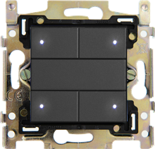Qbus - Schakelaar 4-toets serie Niko Anthracite 122 RGB Qbus - Schakelaar 4-toets serie Niko Anthracite 122 RGB