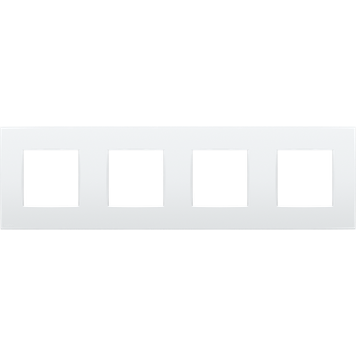 Viervoudige afdekplaat, 71 mm centerafstand, Niko Intense lunar white coated