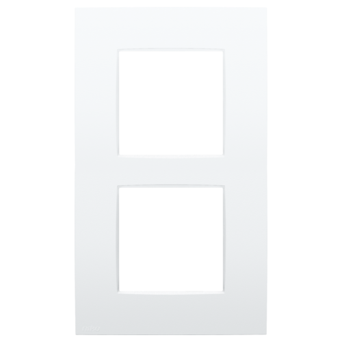 Tweevoudige afdekplaat, 60 mm centerafstand, verticaal, Niko Intense lunar white coated