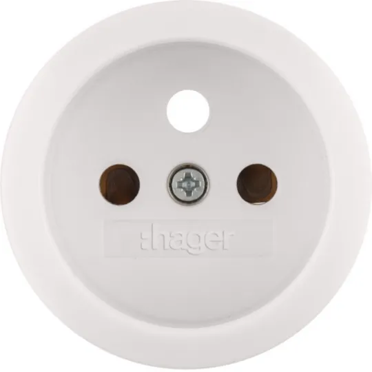 HAGER - Afwerkingsset vr stopcontact met penaarde Serie 1930 polarwit, glanzend