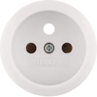 HAGER - Afwerkingsset vr stopcontact met penaarde Serie 1930 polarwit, glanzend