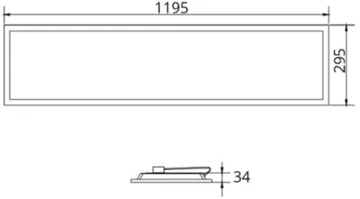 LED Paneel 30x120cm Easy G2 26-36W 3000K-6000K 3-CCT 2850-4200lm +Driver (2x28W)