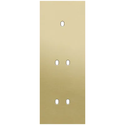Drievoudige afdekplaat, verticaal 71 mm centerafstand, voor een enkelvoudige en twee tweevoudige schakelfuncties, Niko Toggle alu gold brushed Drievoudige afdekplaat, verticaal 71 mm centerafstand, voor een enkelvoudige en twee tweevoudige schakelfuncties, Niko Toggle alu gold brushed