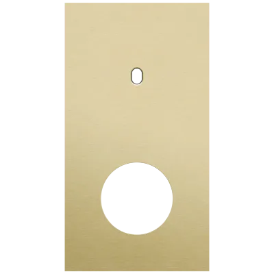 Tweevoudige afdekplaat, verticaal 71 mm centerafstand, voor een enkelvoudige schakelfunctie en een stopcontact, Niko Toggle alu gold brushed Tweevoudige afdekplaat, verticaal 71 mm centerafstand, voor een enkelvoudige schakelfunctie en een stopcontact, Niko Toggle alu gold brushed