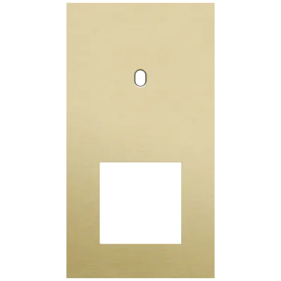 Tweevoudige afdekplaat, verticaal 71 mm centerafstand, voor een enkelvoudige schakelfunctie en een 45 x 45 mm functie, Niko Toggle alu gold brushed Tweevoudige afdekplaat, verticaal 71 mm centerafstand, voor een enkelvoudige schakelfunctie en een 45 x 45 mm functie, Niko Toggle alu gold brushed