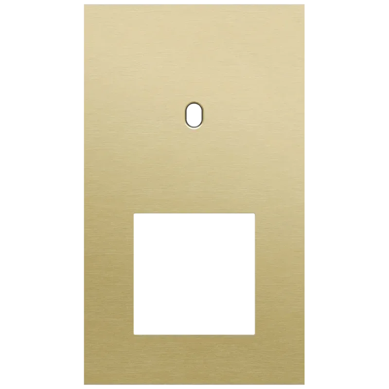 Tweevoudige afdekplaat, verticaal 60 mm centerafstand, voor een enkelvoudige schakelfunctie en een 45 x 45 mm functie, Niko Toggle alu gold brushed