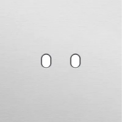 Enkelvoudige afdekplaat, voor tweevoudige schakelfuncties, Niko Toggle alu grey brushed