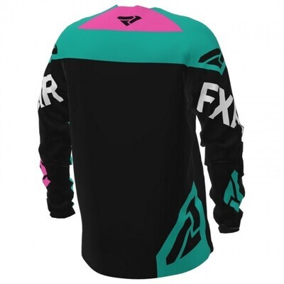 set fxr podium cross zwart/mint/elec roze broek 30 trui m