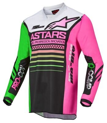 set alpinestars racer compass black green neon pink fluo broek 32 trui m