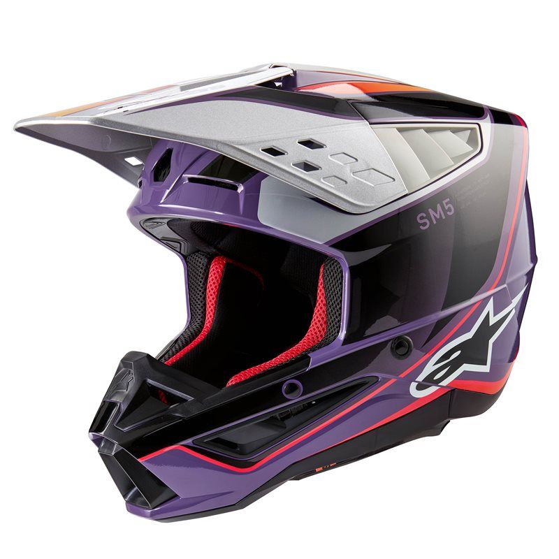 ALPINESTARS SM5 SAIL HELMET ECE 22.06 VIOLET BLACK SILVER GLOSSY (3919)