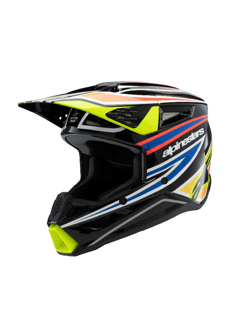 Alpinestars Sm3 Jeugd Wurx Crosshelm Ece06 | Zwart Geel Fl Blauw Rood Gl
