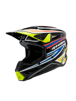 Alpinestars Sm3 Jeugd Wurx Crosshelm Ece06 | Zwart Geel Fl Blauw Rood Gl