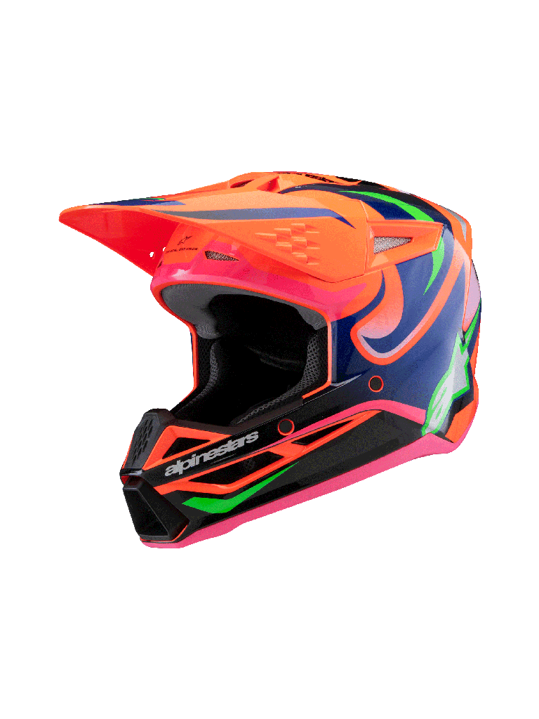 Alpinestars Sm3 Jeugd Deegan Crosshelm Ece06 | Oranje Fl Paars Roze Fluo Gl