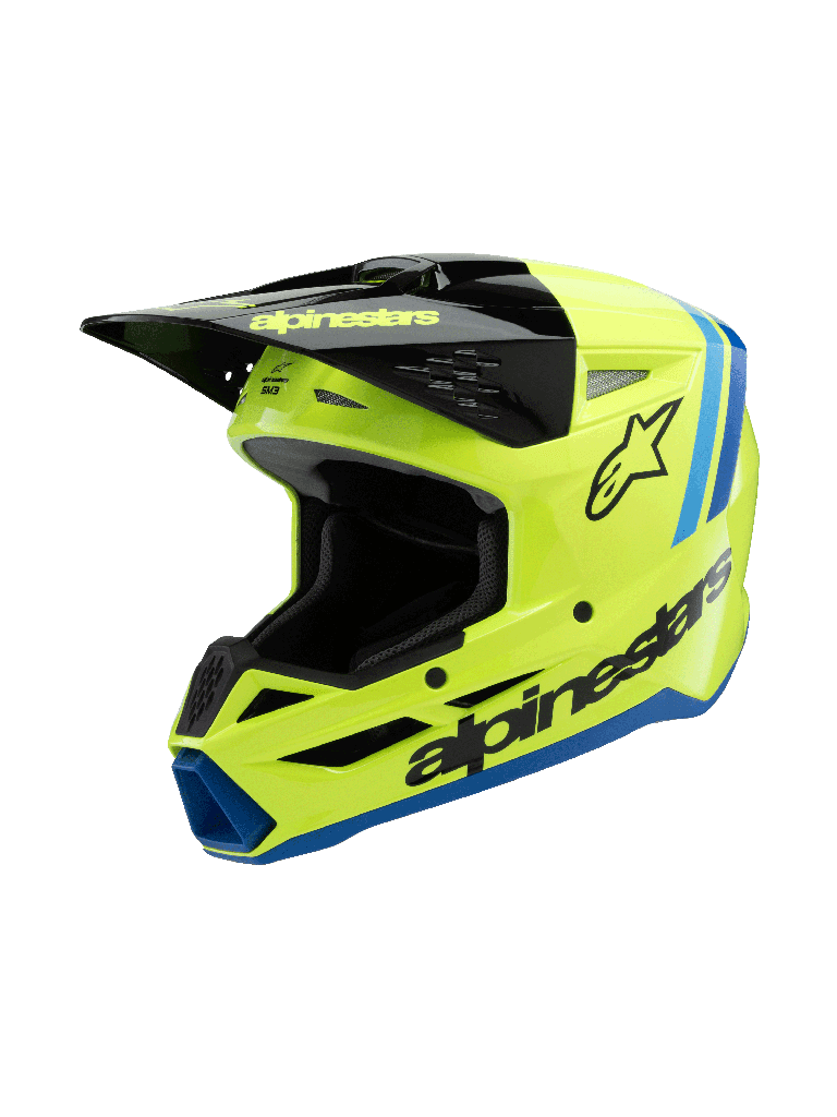 Alpinestars Sm3 Radiumhelm voor jongeren Ece06 | Geel Fluo Zwart Blauw Gl