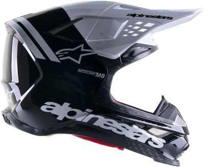alpinestars Supertech M8 Radium 2 Helm Zwart/Wit Glanzend M