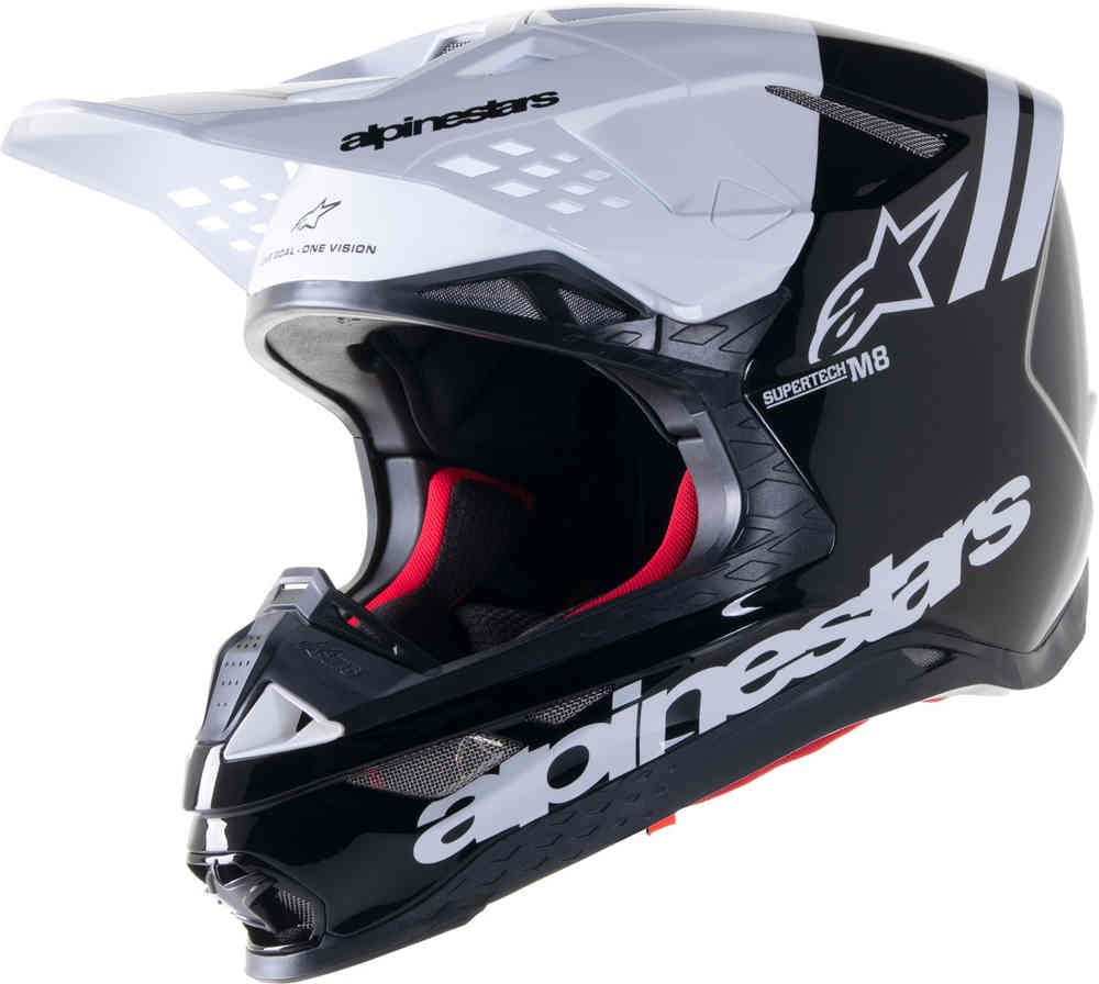alpinestars Supertech M8 Radium 2 Helm Zwart/Wit Glanzend M