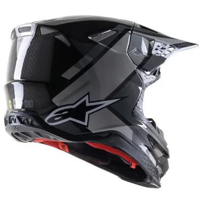 Alpinestars Supertech SM10 Meta 2 Zwart Grijs Glanzend Carbon Helm L