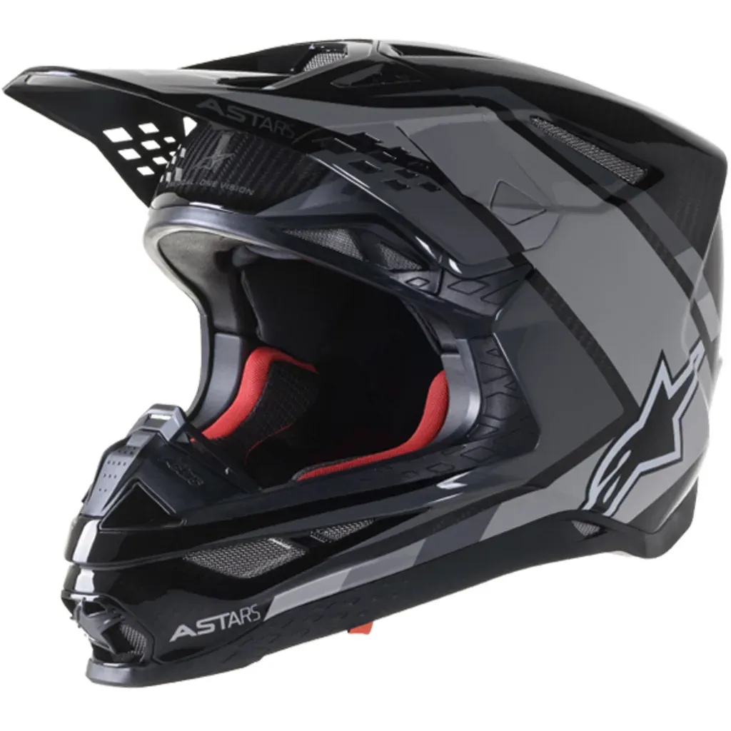 Alpinestars Supertech SM10 Meta 2 Zwart Grijs Glanzend Carbon Helm L