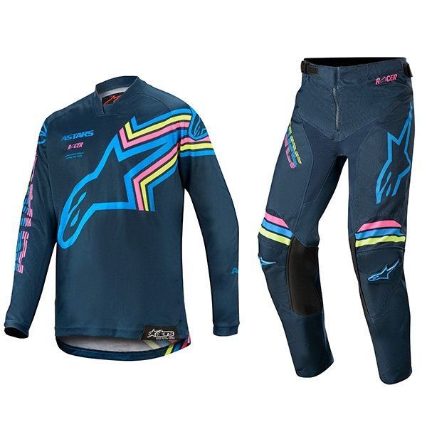 set alpinestars kids racer braap navy aqua pink broek 22 trui s