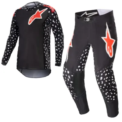 set alpinestars kids racer north  black neon red broek 28 trui xl