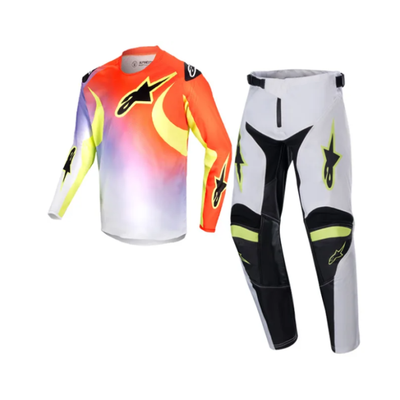 set Alpinestars kids Racer Lucent  white neon red yellow fluo broek 22 trui s