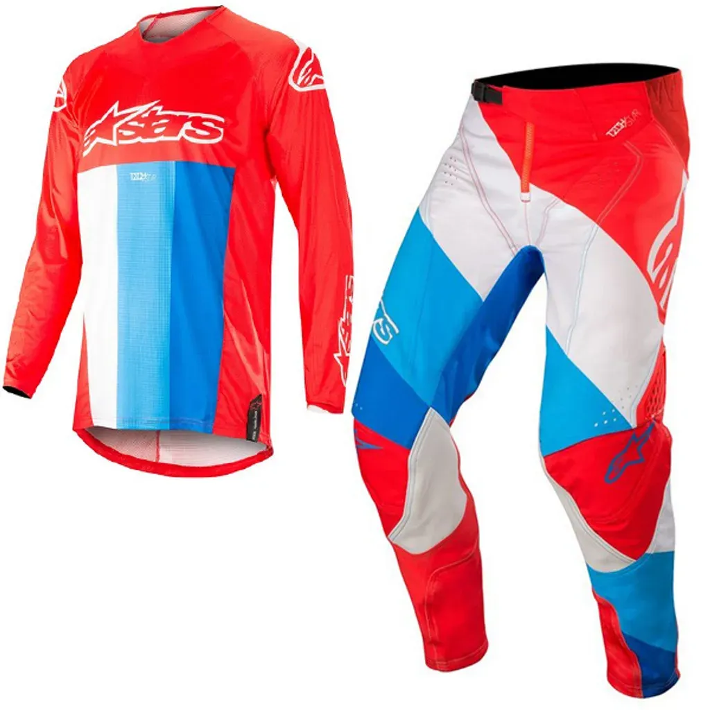 set alpinestars kids  racer venom red white blue broek 28 trui xl