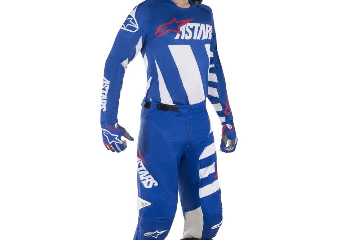 set alpinestars racer braap blue white red broek 28 trui s