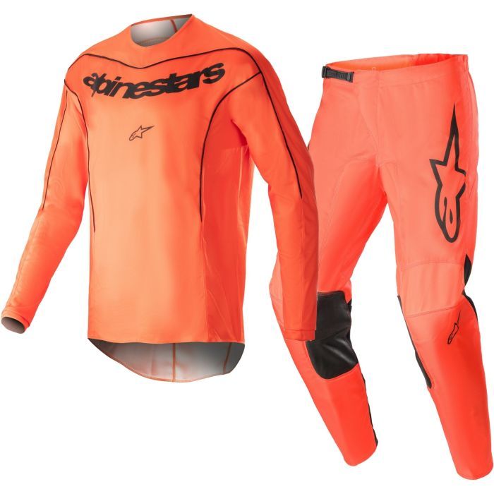 set alpinestars fluid lurv hot orange black broek 36 trui xl