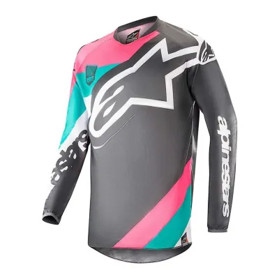 alpinestars racer 9 gray pink turquoise L