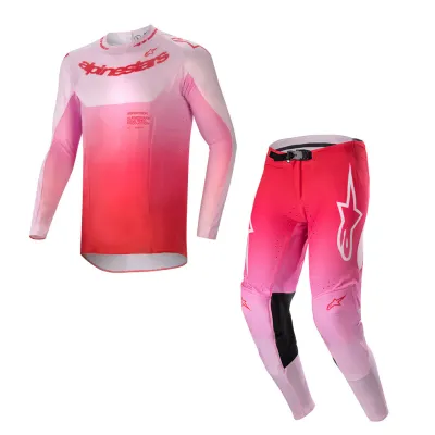 set alpinestars supertech dade red berry lilac broek 38 trui xl