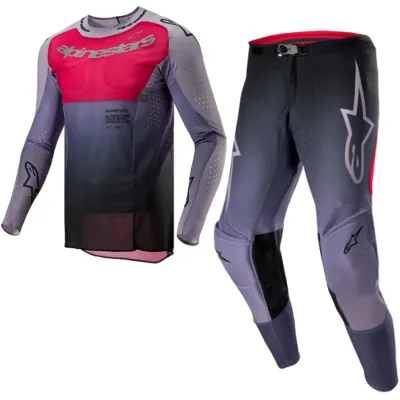 set alpinestars supertech dade iron red berry broek 36 trui xl