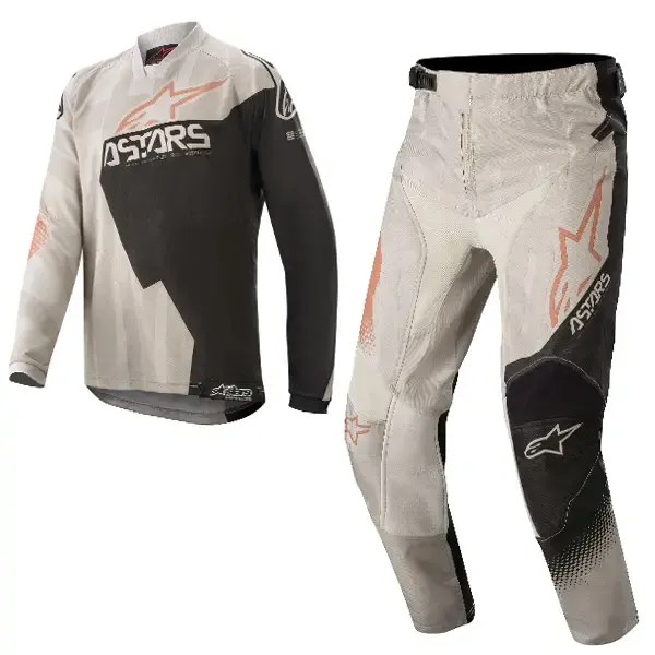 set alpinestars  kids racer factory gray black rust  broek 26 trui L