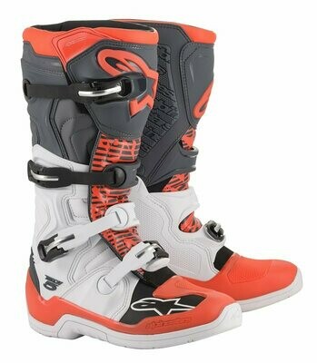 Alpinestars Tech 5 Wit Grijs Rood Fluo