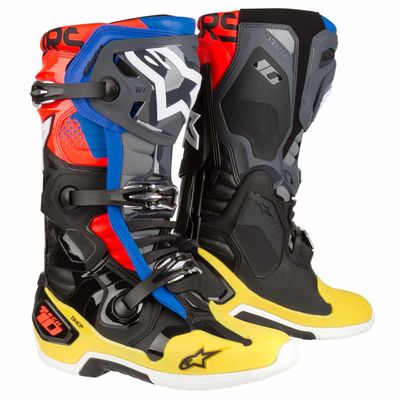 Alpinestars Tech 10  zwart geel blauw rood