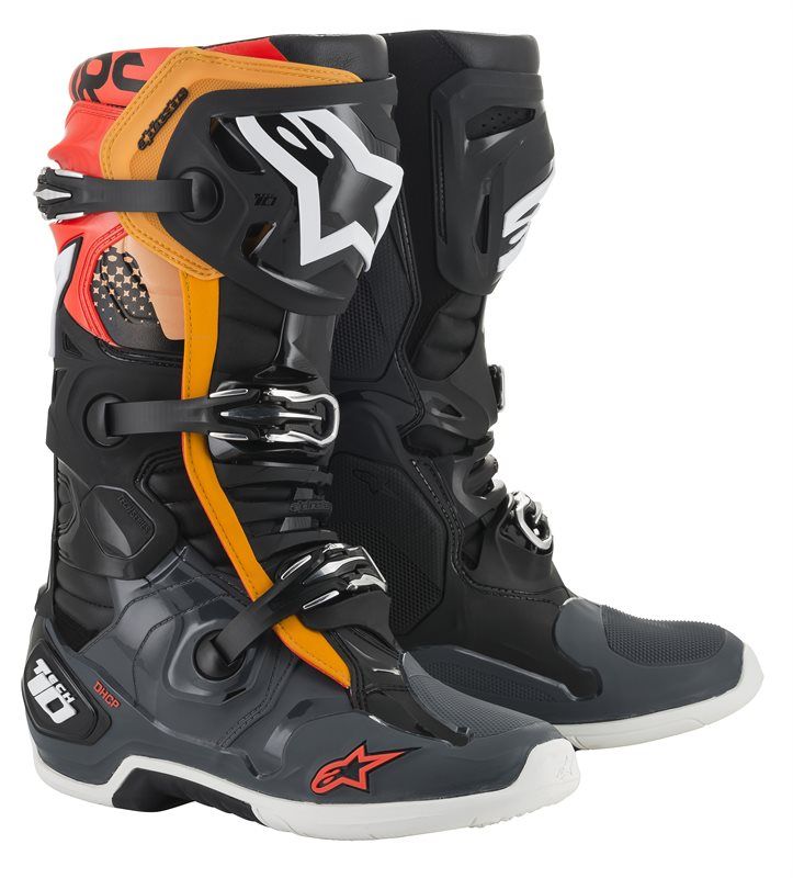 Alpinestars tech 10 grijs zwart oranje rood