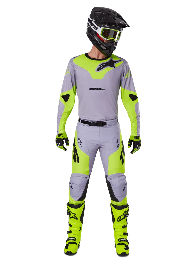 set alpinestars racer veil gray yellow fluo